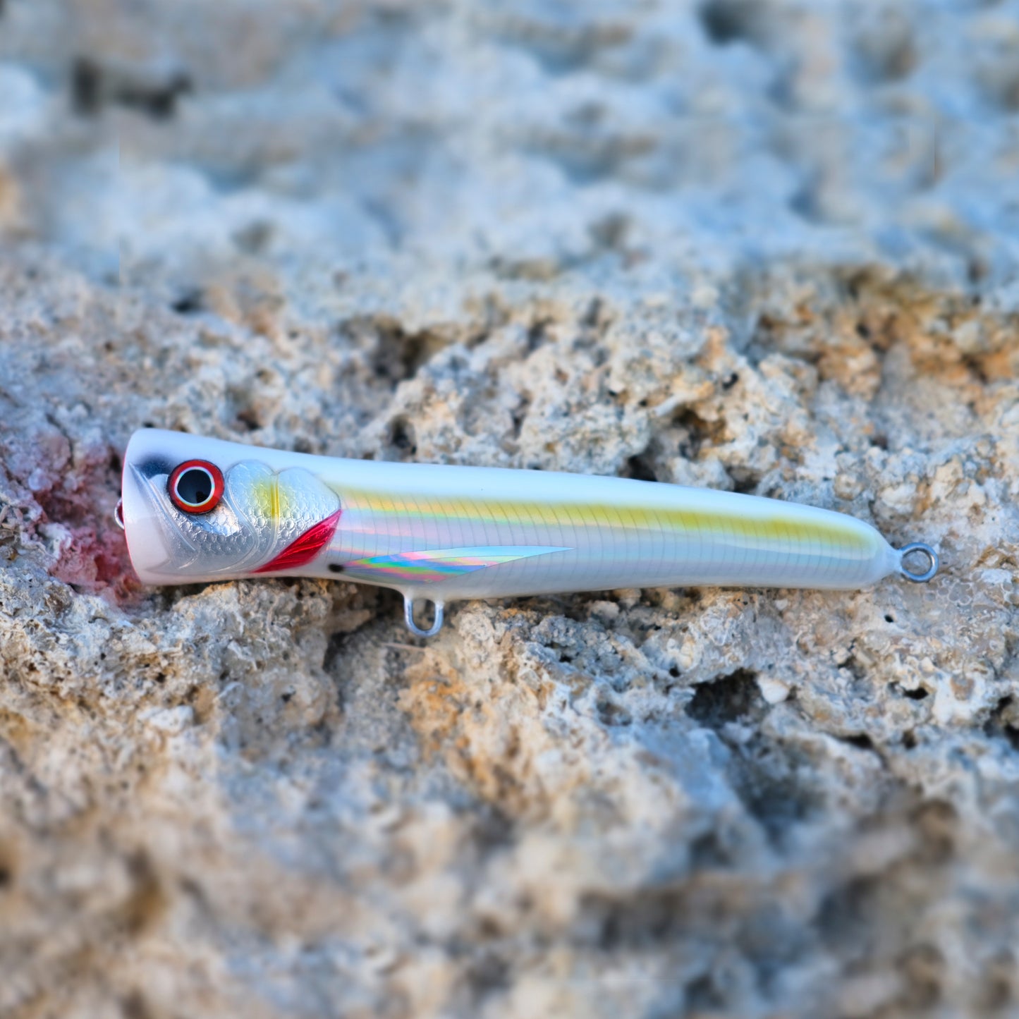 Handmade Popper Lure 50gr 150mm white Floating 100% Wooden KZ x Coeball