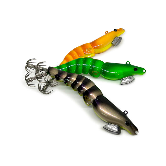 Pack Of 3 KZ EGINATOR #3.5 17gr Squid Jig Real Shrimp eging fishing