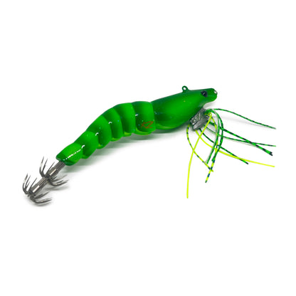 KZ EGINATOR Green Mantis with Silicone UV Skirts #3.5 17gr Squid Jig Real Shrimp eging fishing