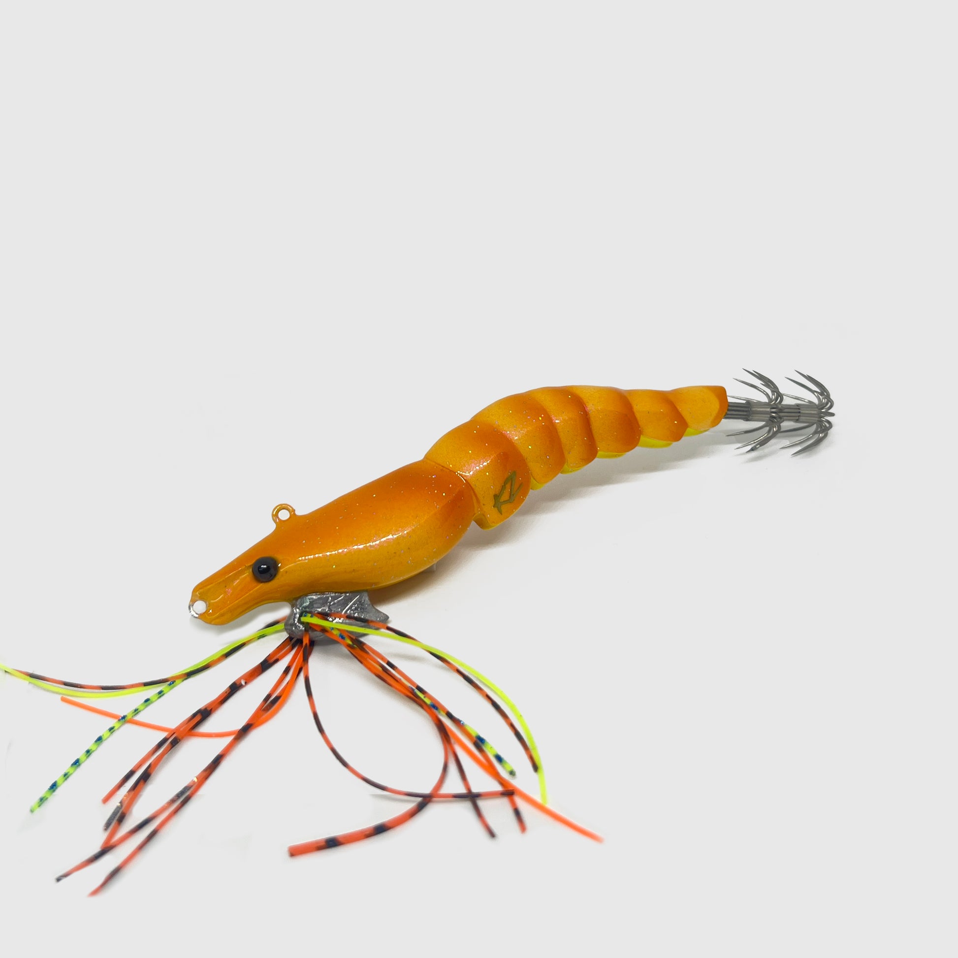 KZ EGINATOR Orange merlin Shrimp with Silicone UV Skirts #3.5 17gr Squid  Jig Real Shrimp eging fishing