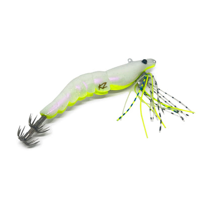 KZ EGINATOR White Aurora with Silicone UV Skirts #3.5 17gr Squid Jig Real Shrimp eging fishing