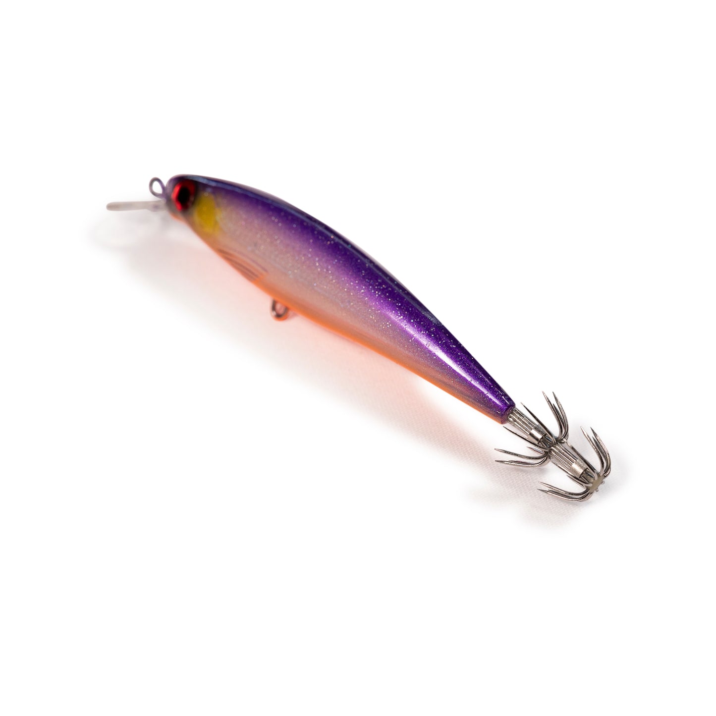 DevilMan Trolling Squid Jig Lure 14gr 130mm slow sinking Purple Orange UV Belly