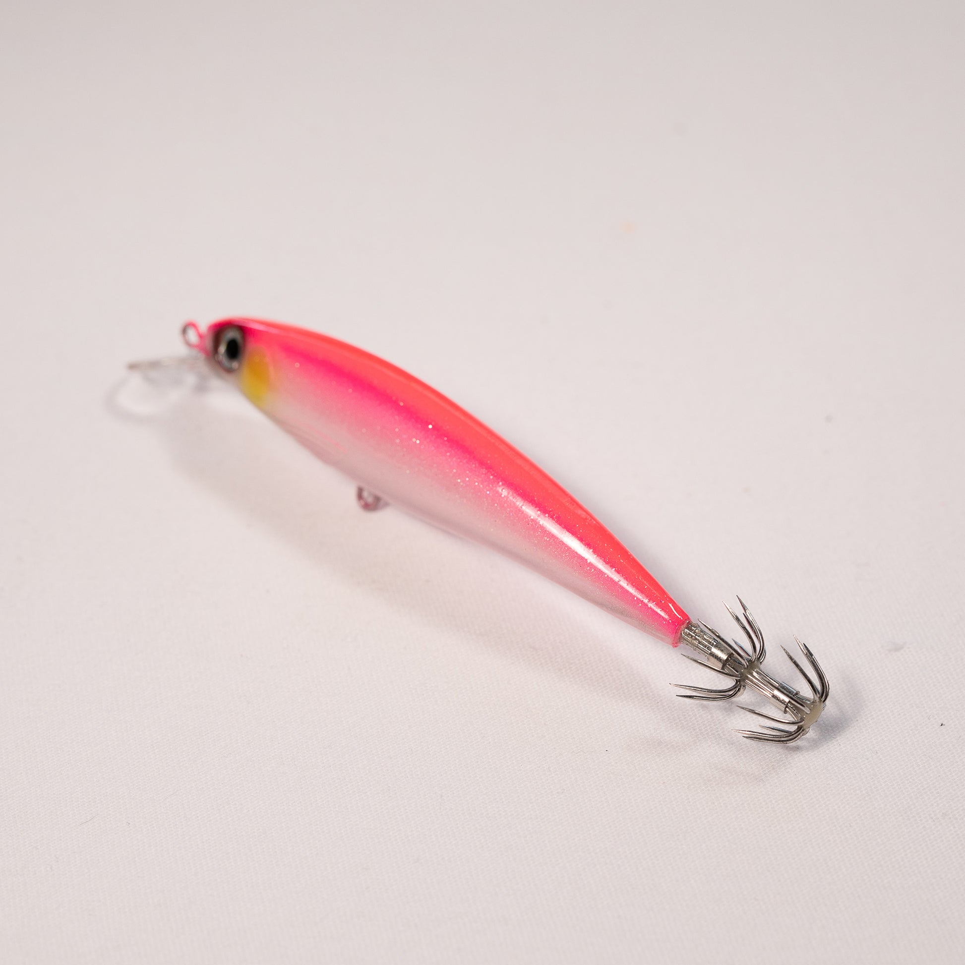 DevilMan Trolling Squid Jig Lure 14gr 130mm slow sinking Pink UV