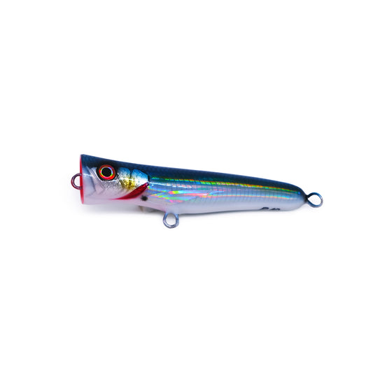 100% Wooden Handmade Blue Popper 10gr KZ x Coeball Lure 95mm Floating