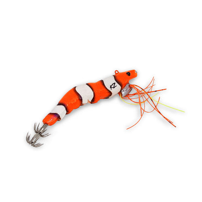 KZ EGINATOR Orange Nemo Glow UV with Silicone UV Skirts #3.5 17gr Squid Jig Real Shrimp eging fishing