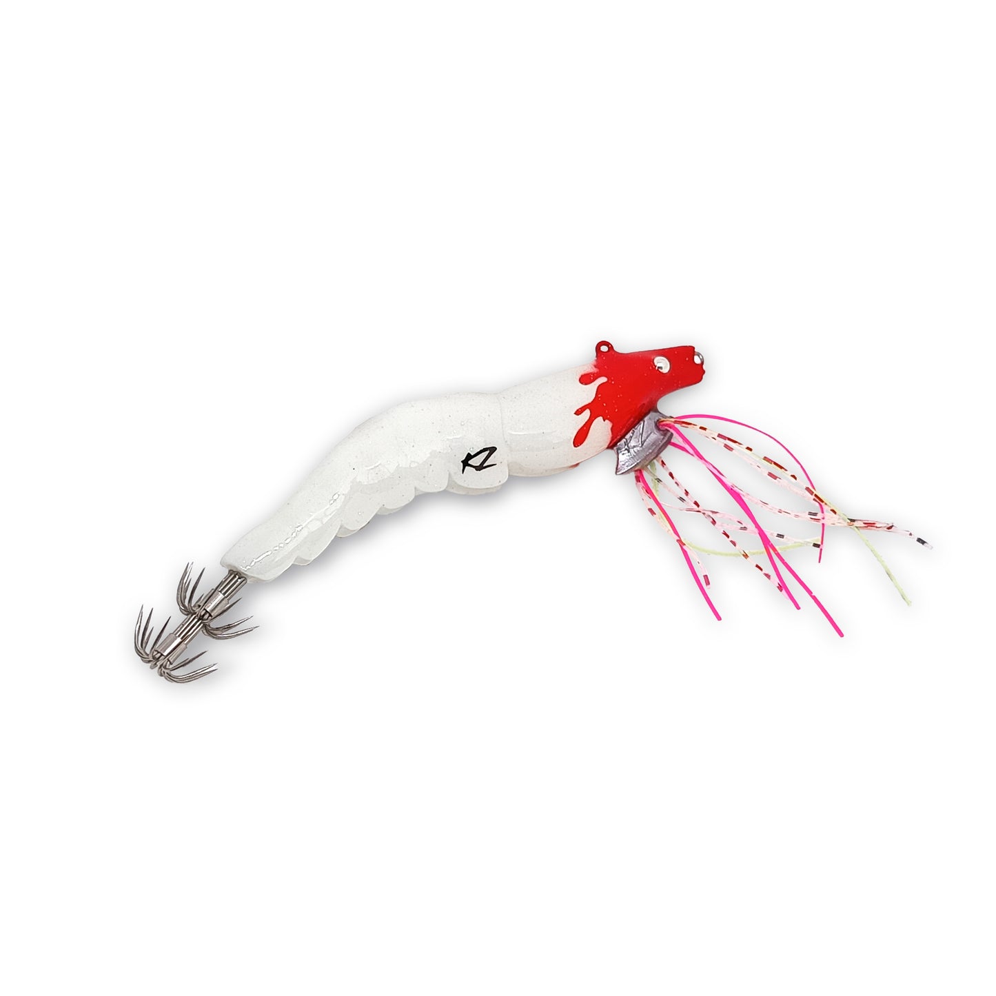 KZ EGINATOR Red Head Splash Glow with Silicone UV Skirts #3.5 17gr Squid Jig Real Shrimp eging fishing