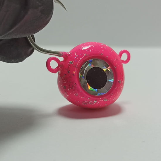 Pink UV Handmade Zoka Ball Jig Head by KZ Lures